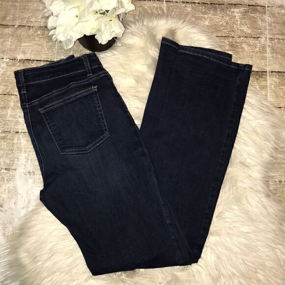 Eileen Fisher Dark Wash Straight Leg Denim Jeans - Picture 1 of 8